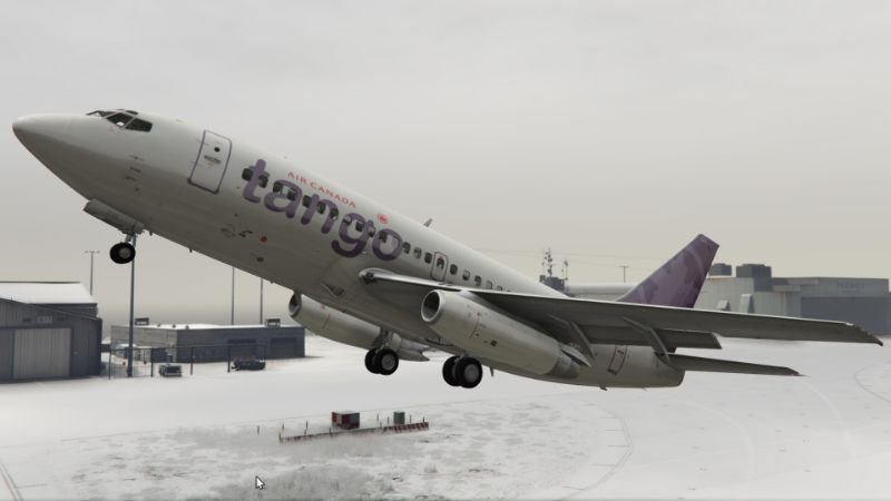 176fb6 gta v   air canada tango 737 200 at lsia in the snow 3